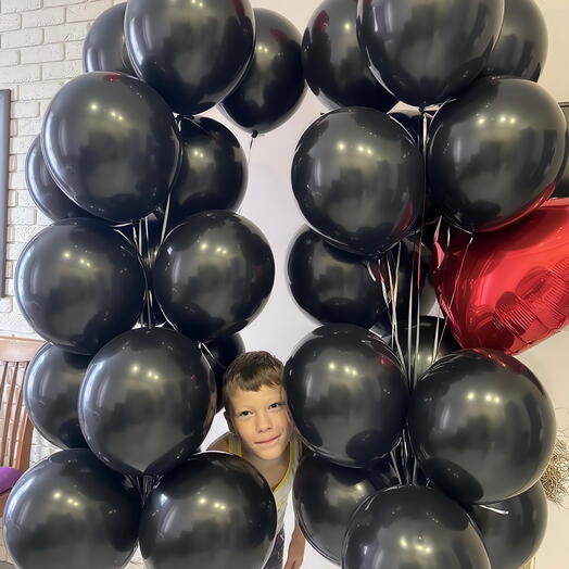 40 black balloons 3 heart