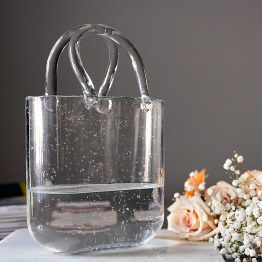 Tote Bag Glass Vase