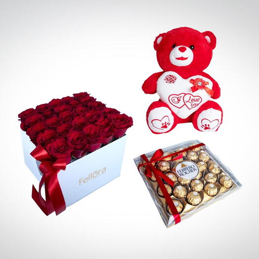 Red Rose Teddy Combo