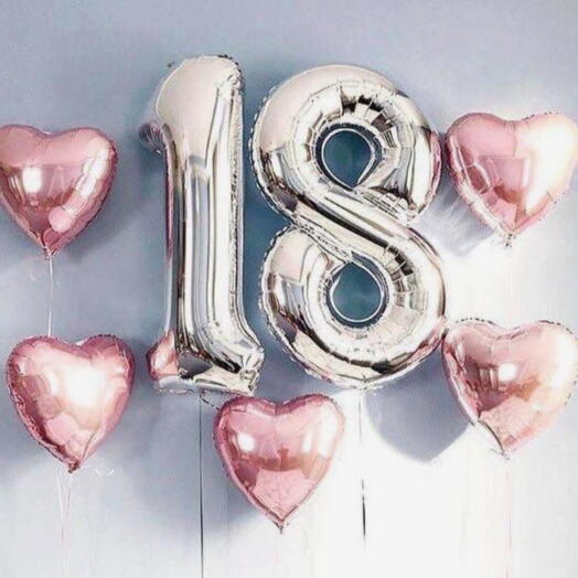 Silver and gold birthday balloons