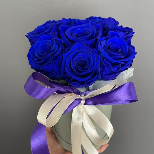 Rosas estabilizadas - 9 piezas (azules)