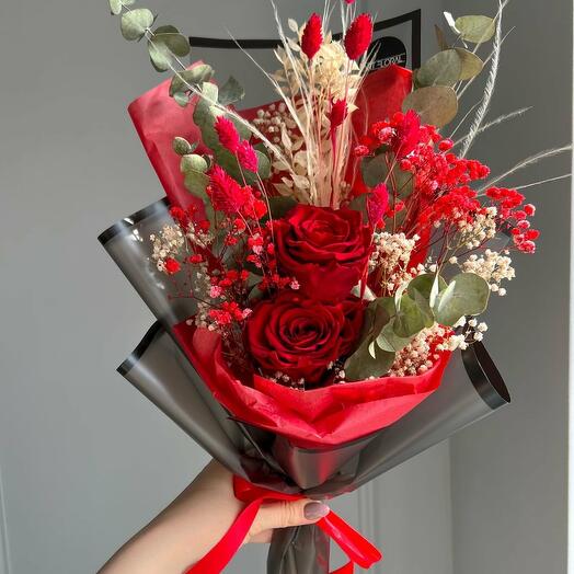 Dried flower bouquet "Wine Red"
