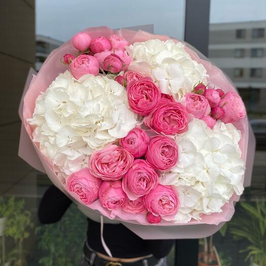 Bouquet white and rose
