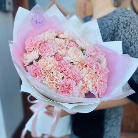 Bouquet Happy day with carnations 31 pcs