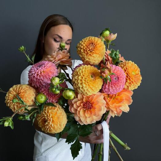 Fall 1 with orange dahlias